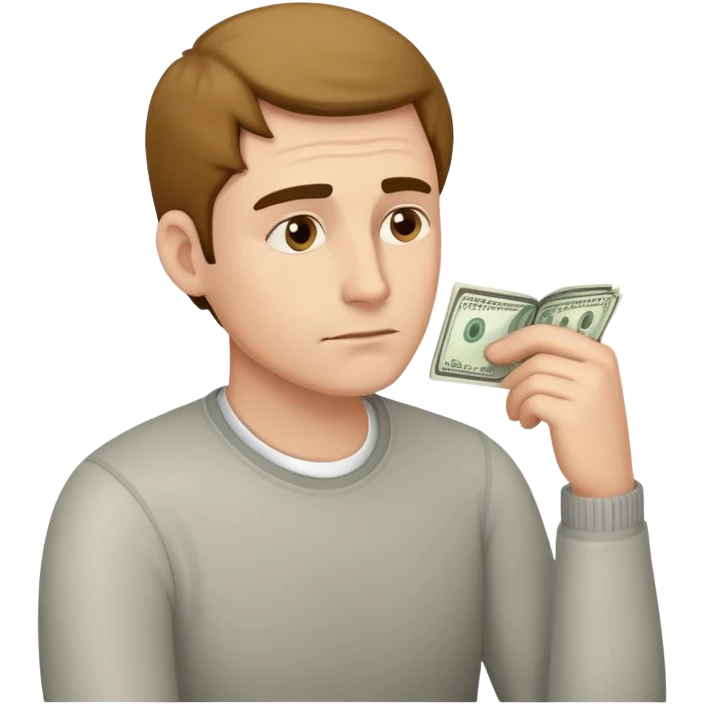 Men think how much time do for duplicate his money emoji
