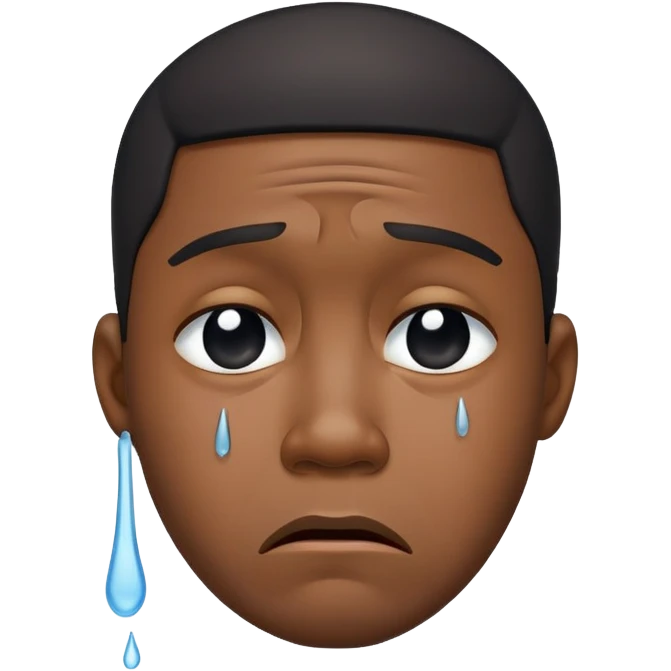 Black guy crying emoji