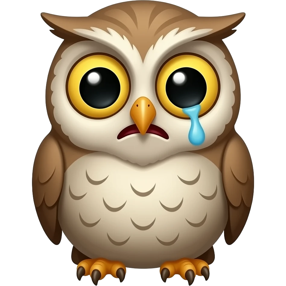 Cartoon owl sickness emoji