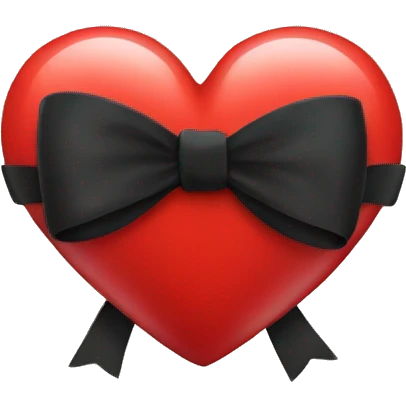 Red heart with black bow emoji