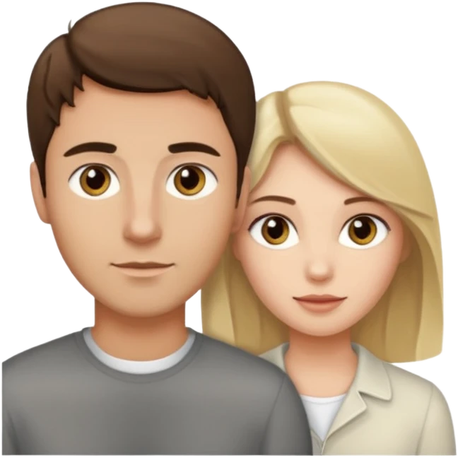 Light brown brunette man having sex with white blonde woman hazel eyes  emoji