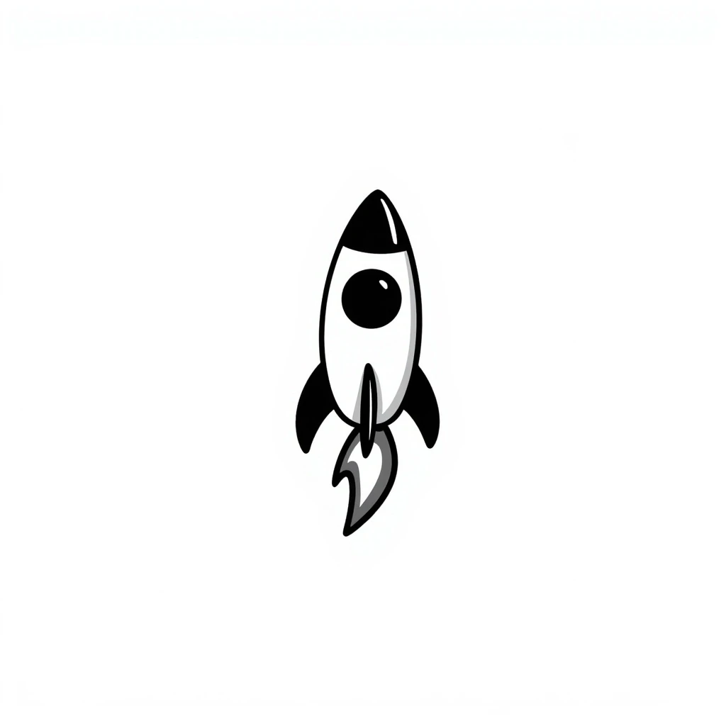 a rocket, hand drawn doodle style emoji