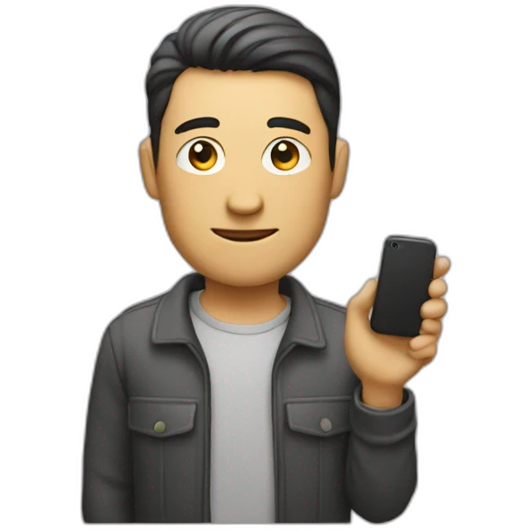 mobile with man emoji