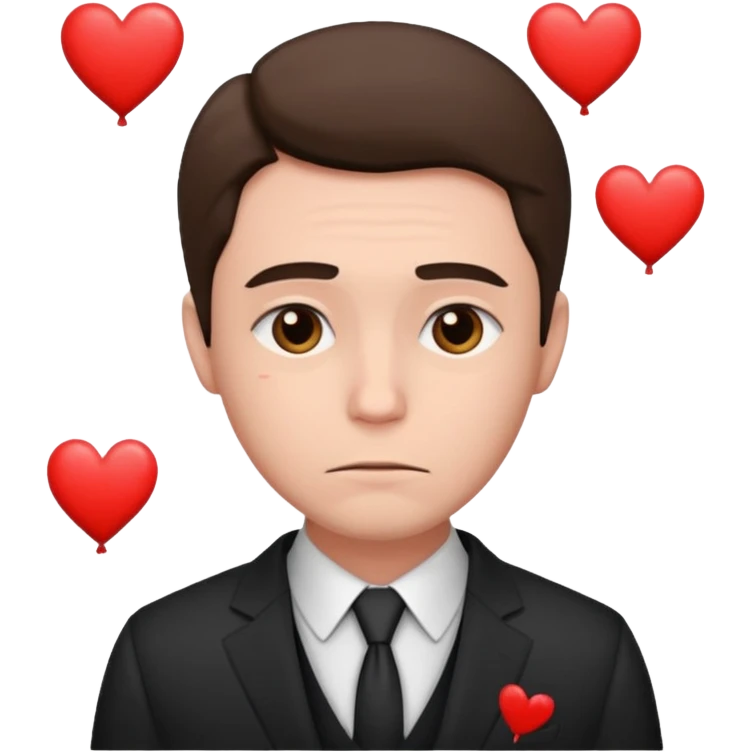 A man Alone in the Valentine's day emoji