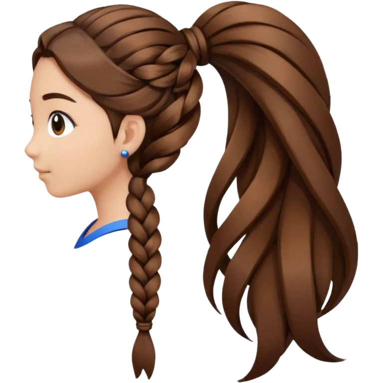 just hair braided hair tail emoji