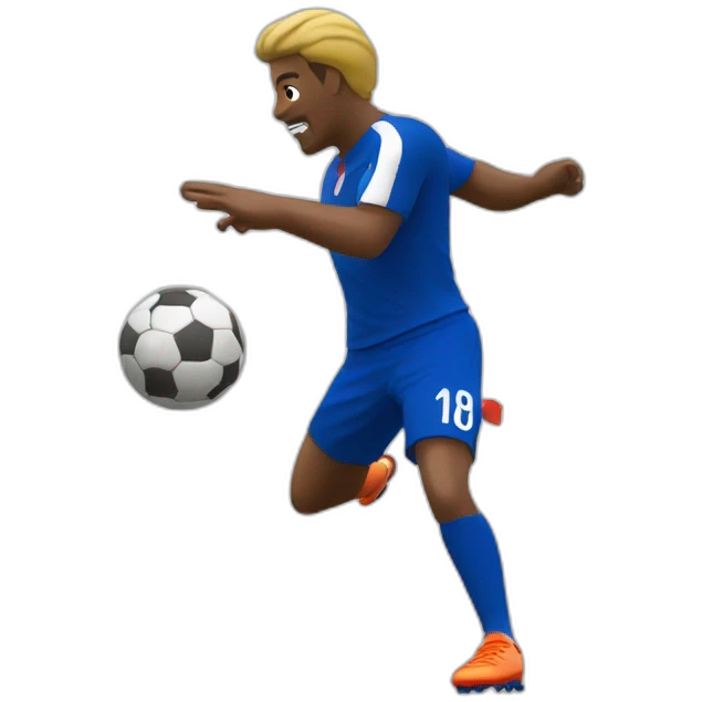 French football player shooting the ball emoji