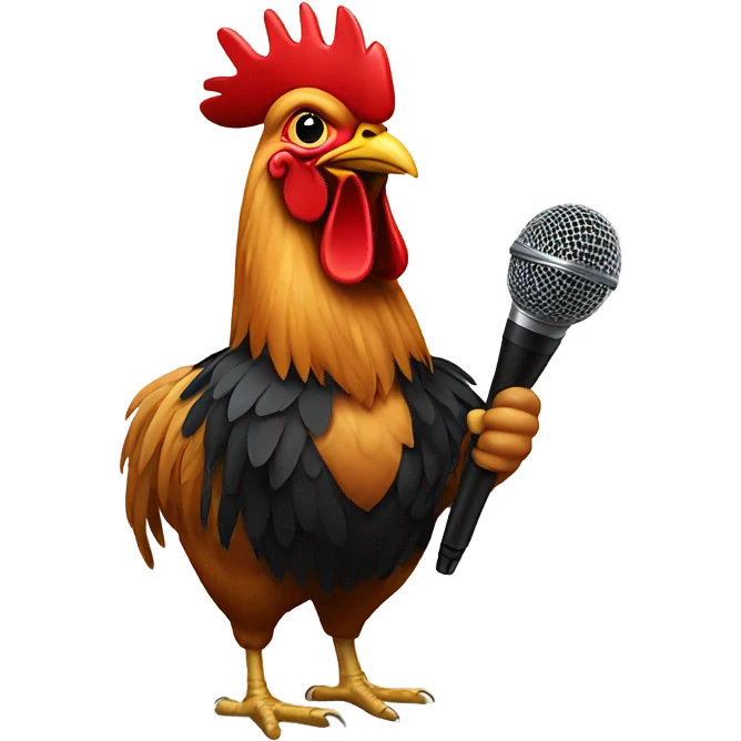 Rooster with microphone  emoji