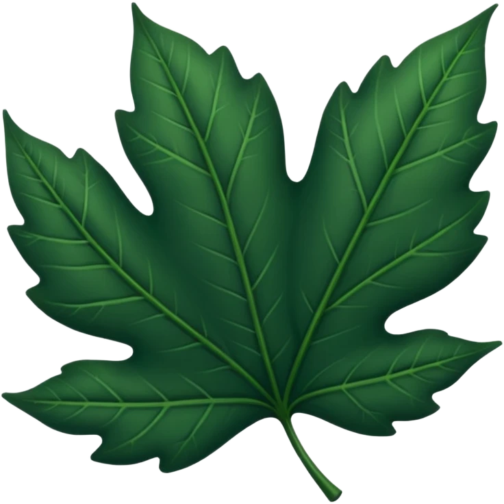 create a simple leaf illustration with a dark green gradient as the background. this will become an icon for a mobile app emoji