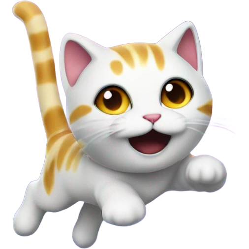 galaxy colored kitty flying through space smiling  emoji
