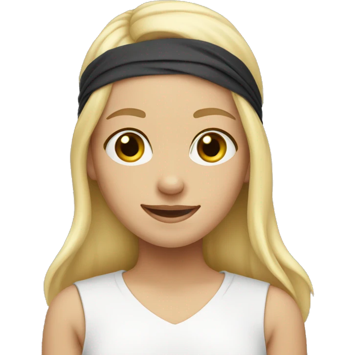 a blond girl with a head bandage smiling emoji