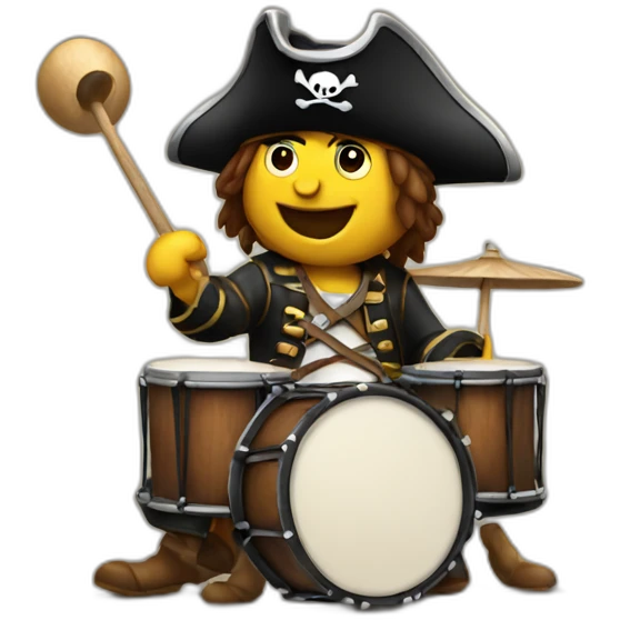 pirate playing drumkit emoji