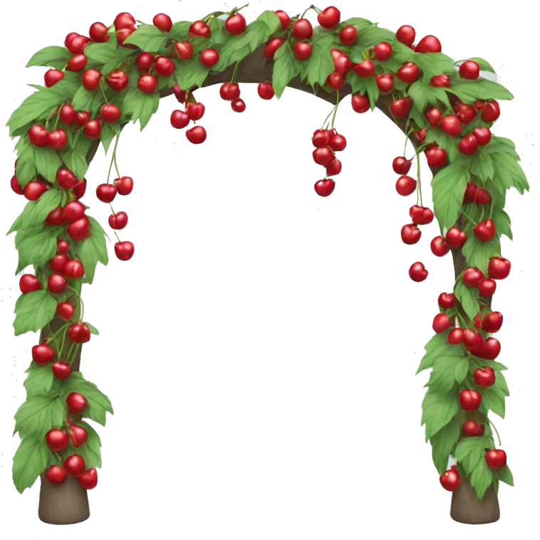 wedding arch with cherries emoji