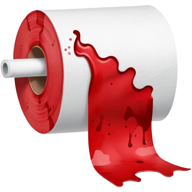 piece of toilet paper with blood stain emoji