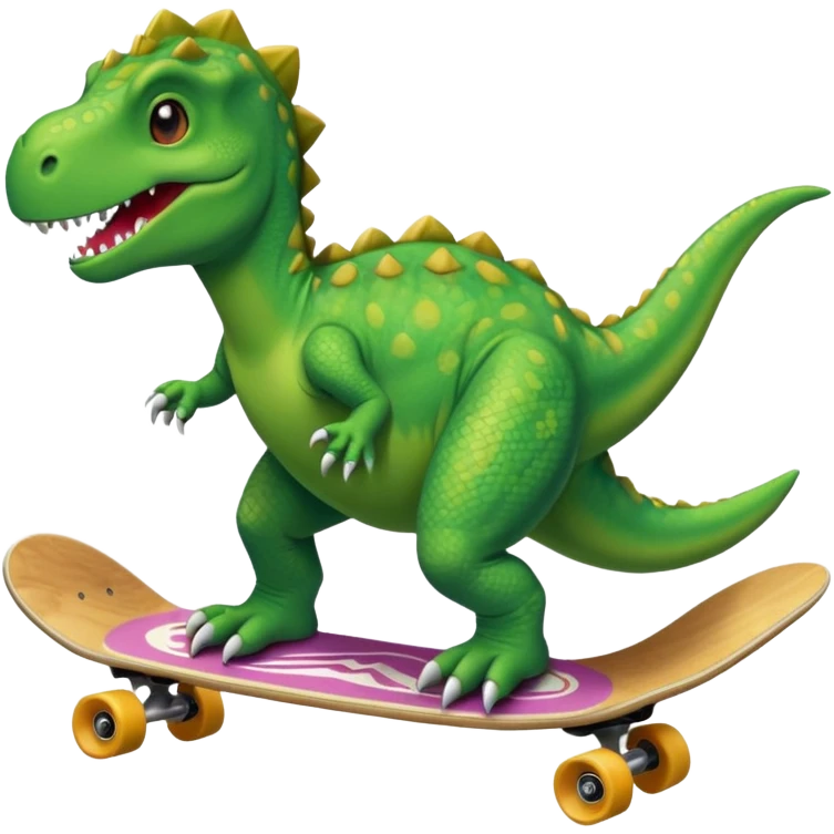 Dinosaur on a skateboard emoji