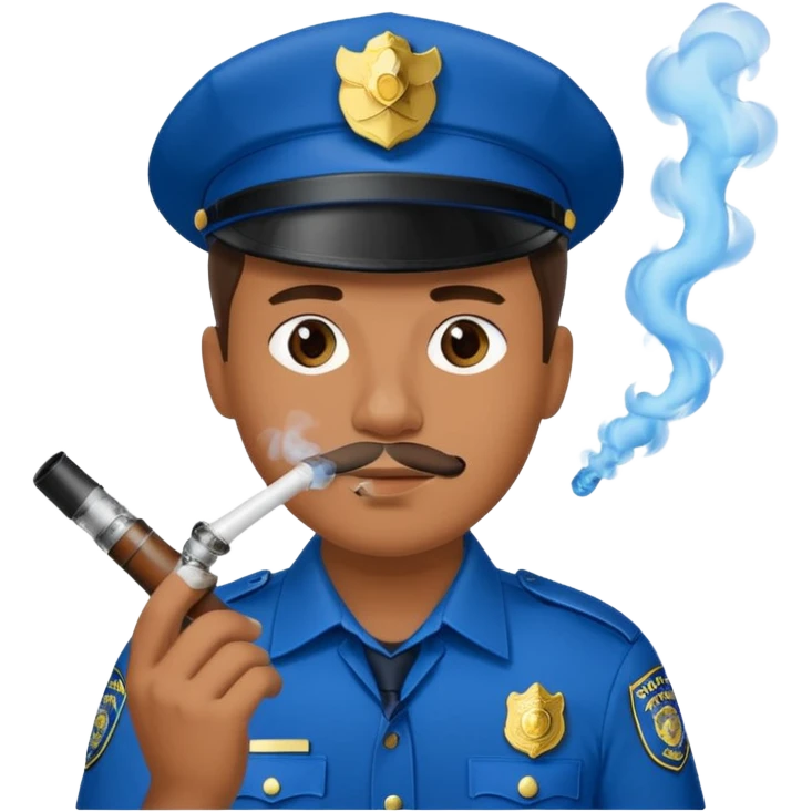 police officer smoking a glass pipe emoji