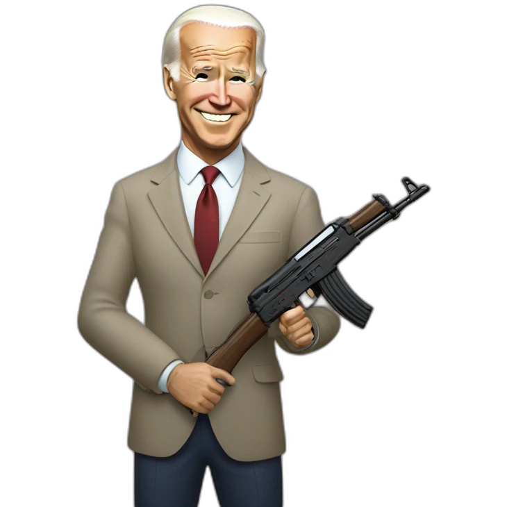 Joe Biden with an AK-47 emoji