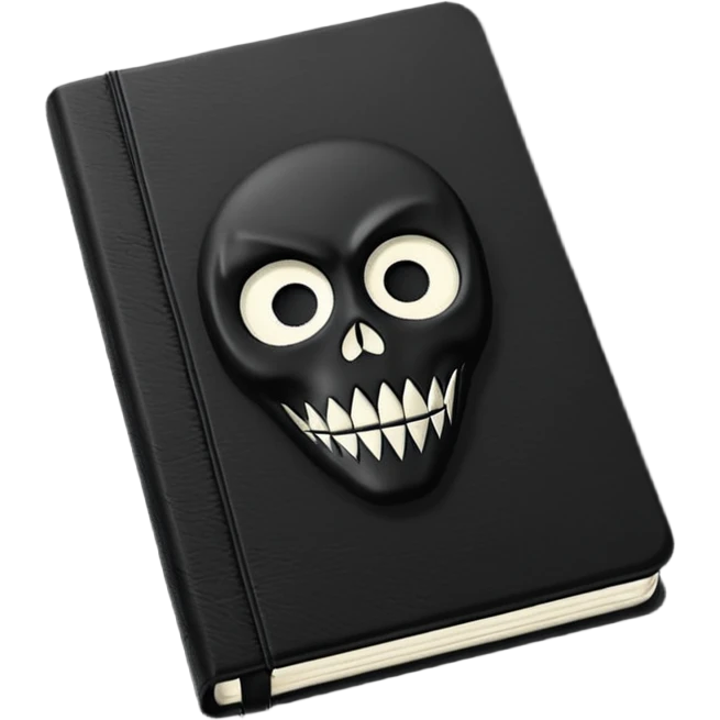 A black notebook named "Death Note" emoji