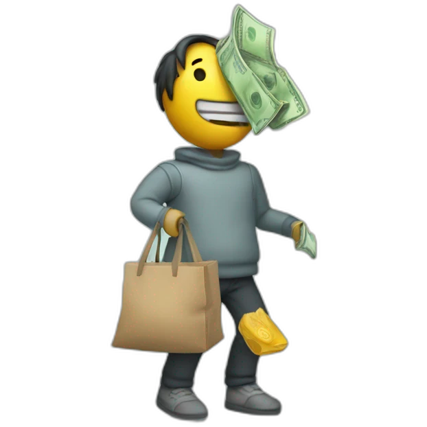 bender stealing a bag of money emoji