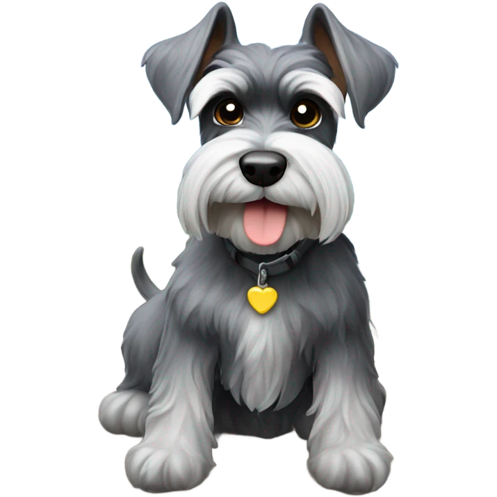 Schnauzer on mountain top  emoji