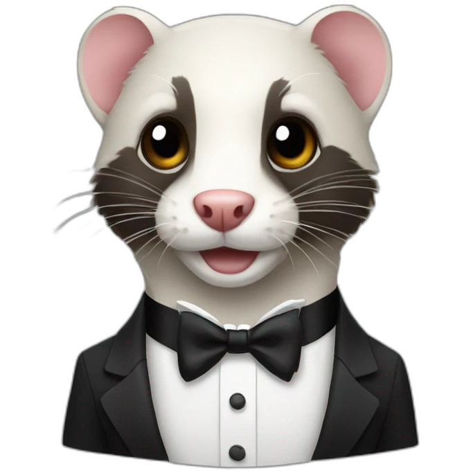 A ferret in a tuxedo emoji
