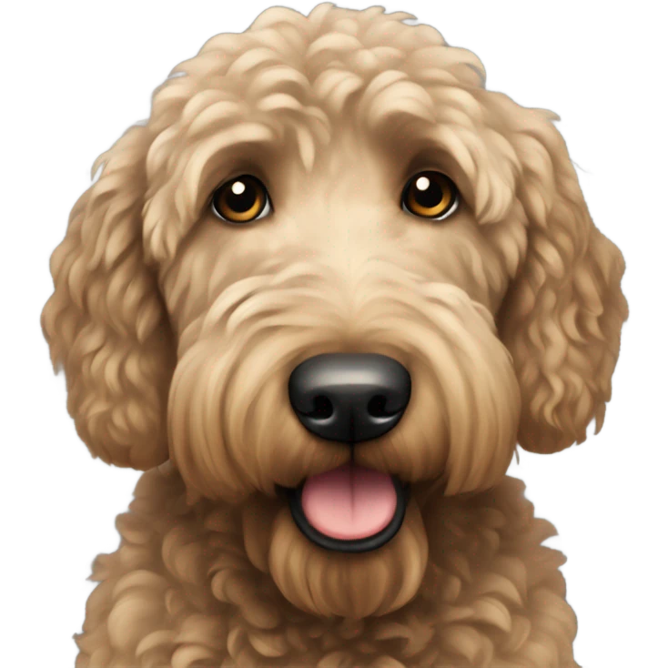 Bald black golden doodle emoji