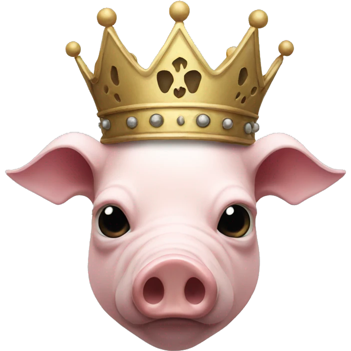 face with pig skull mask and crown emoji