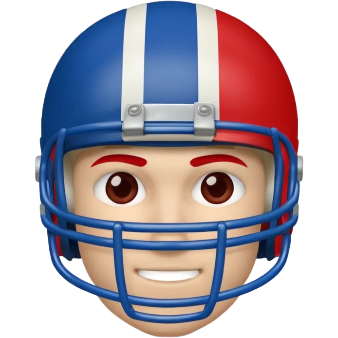 
American football face painting in blue (#00A3E0) and red (#F9423A)  emoji