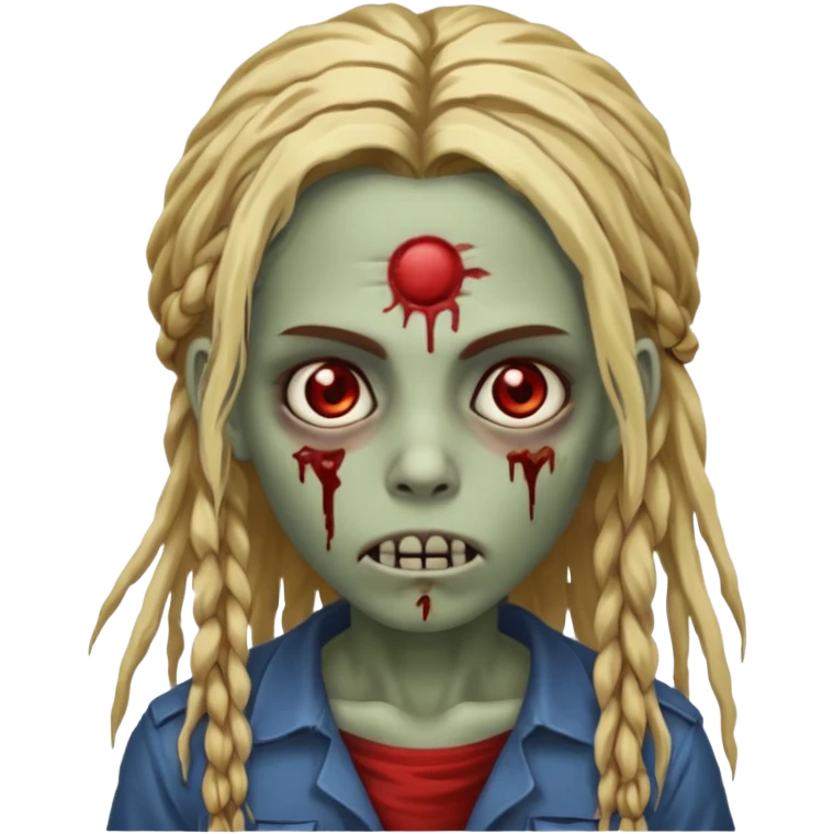 zombie with blonde n brown dreads  emoji