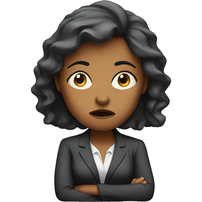 Frustrated business woman emoji