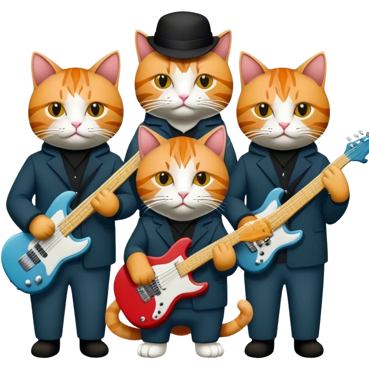 cats dressed as the band the deftones emoji
