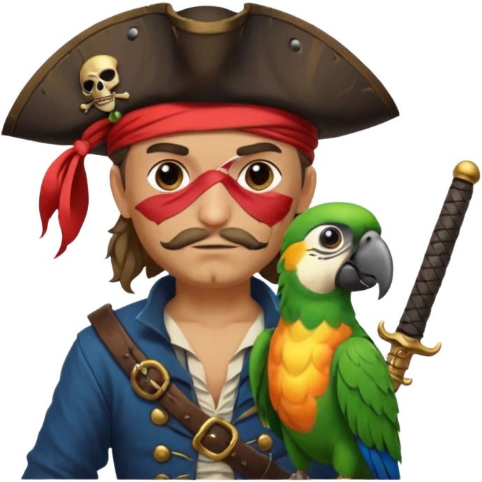 pirate and parrot emoji