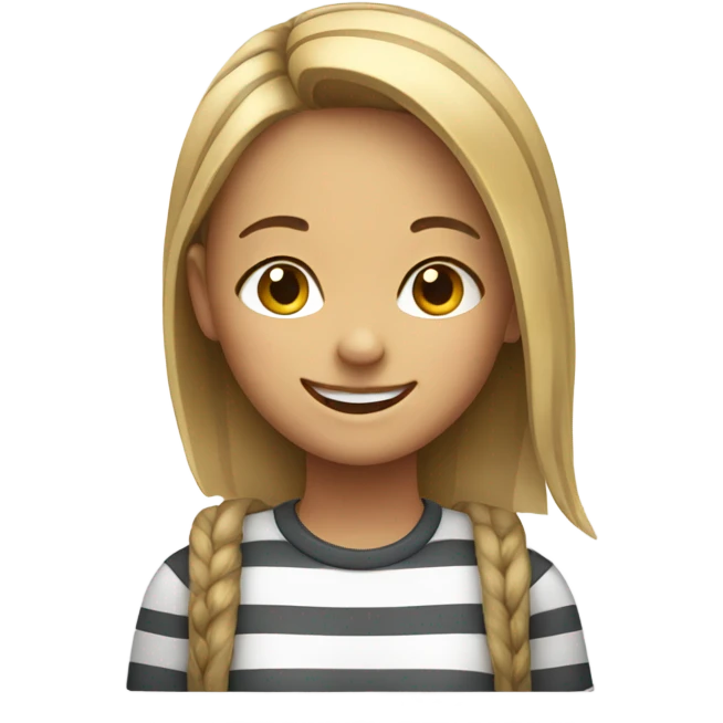smiling girl in striped shirt  emoji