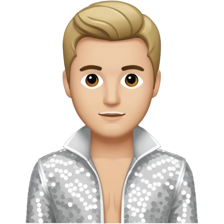 Blake Lewis, Pop Singer (b.1981) with white sequin outfit emoji