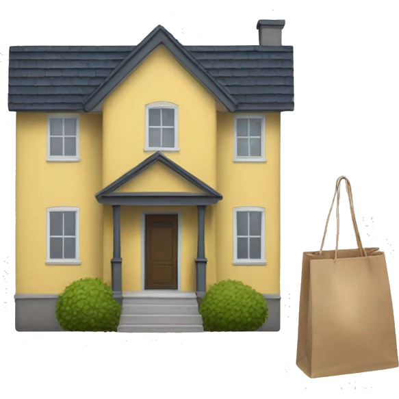 new house with a small IKEA bag emoji