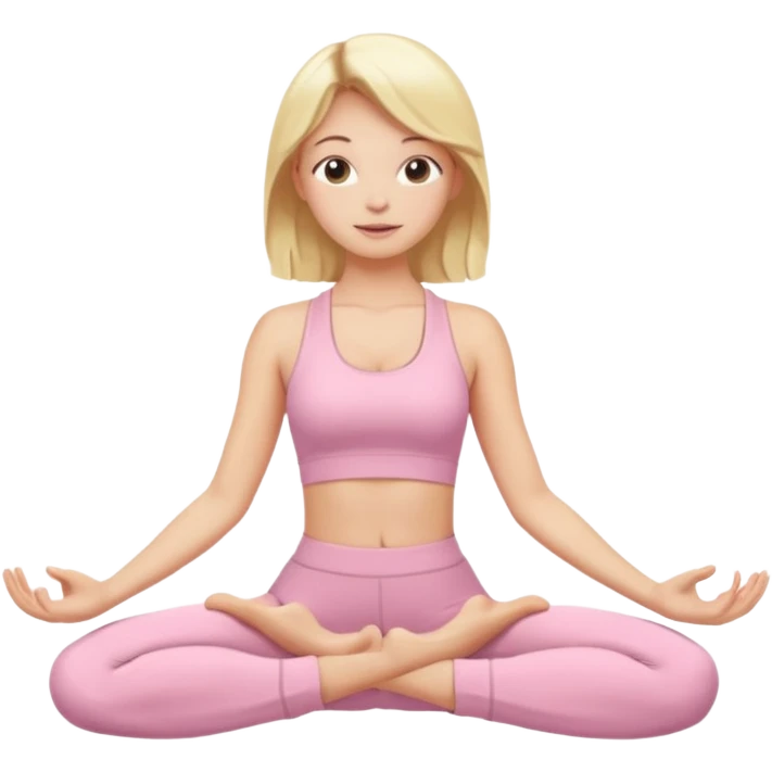 Yoga Blonde Girl With Light Pink Clothes emoji