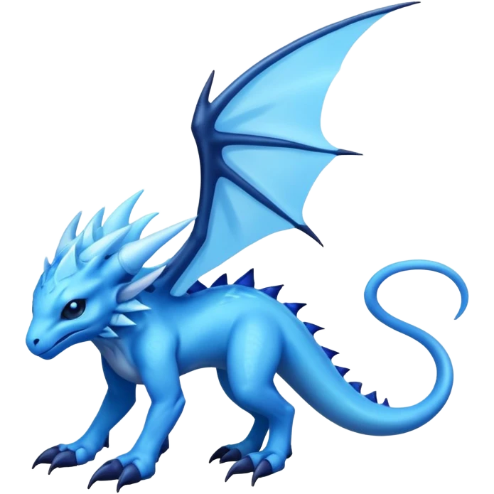 Shiny Dark Edgy  Inteleon-Amaura-Fakémon-hybrid-creature (full body)  emoji