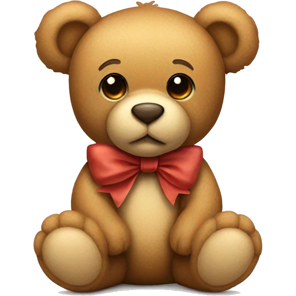 light brown teddy bear with a bow emoji