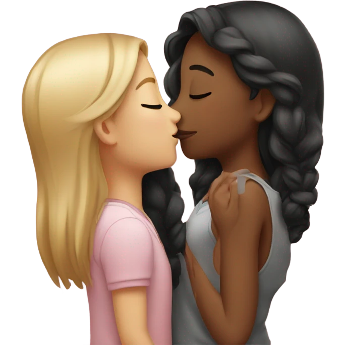 two girls kissing  emoji