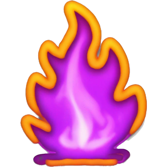 Fire outline neon emoji