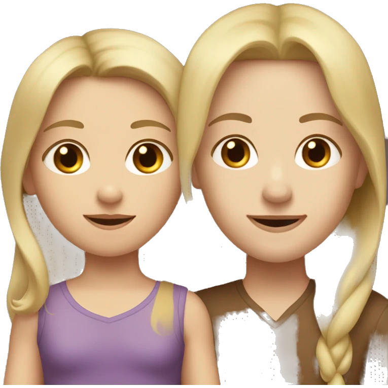  one long brown hair woman and one long blonde hair with brown haired toddler boy emoji