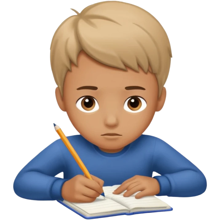 boy writing on a notebook emoji