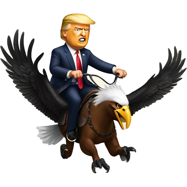Trump riding and eagle emoji
