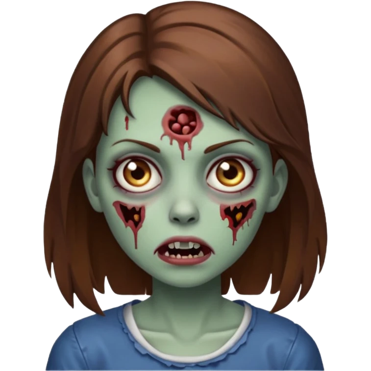 Zombie  girl brown hair emoji