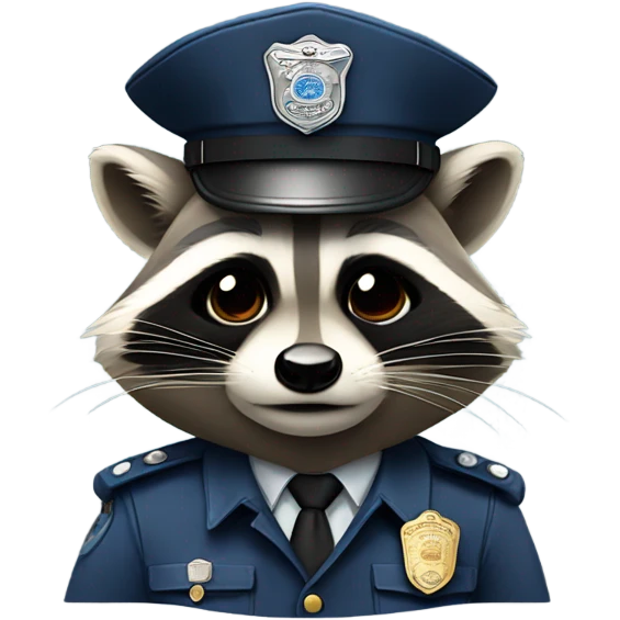 Raccoon cop emoji