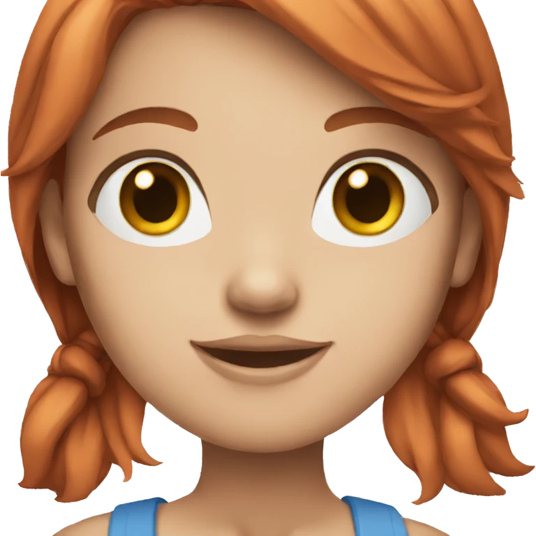 Girl straight red hair blue eyes emoji