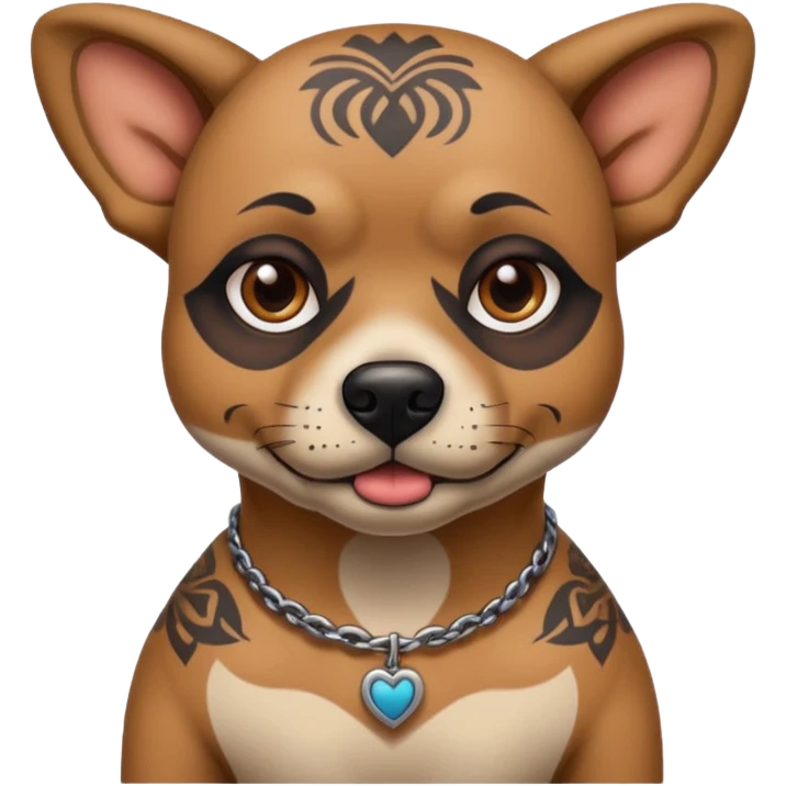 tattooed dog with heavy face tattooes emoji