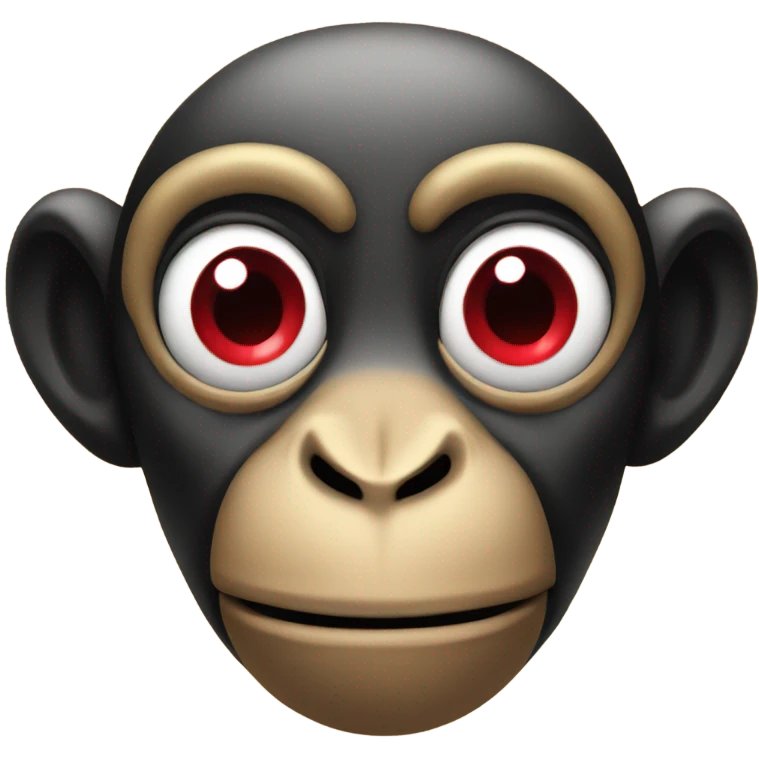 Monkey in black and gold with red eyes  emoji