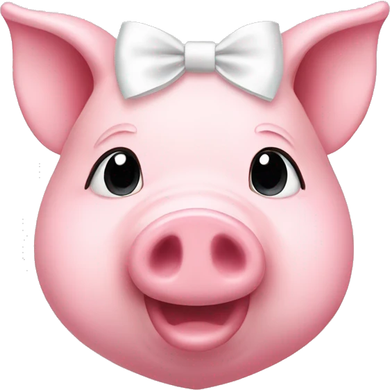 Pig-pink heart with white bow emoji