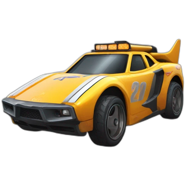 un pingouin qui conduit une voiture de rocket league emoji