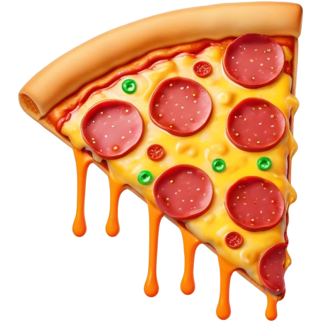 Melted neon  spam meat ice cream pizza slice emoji